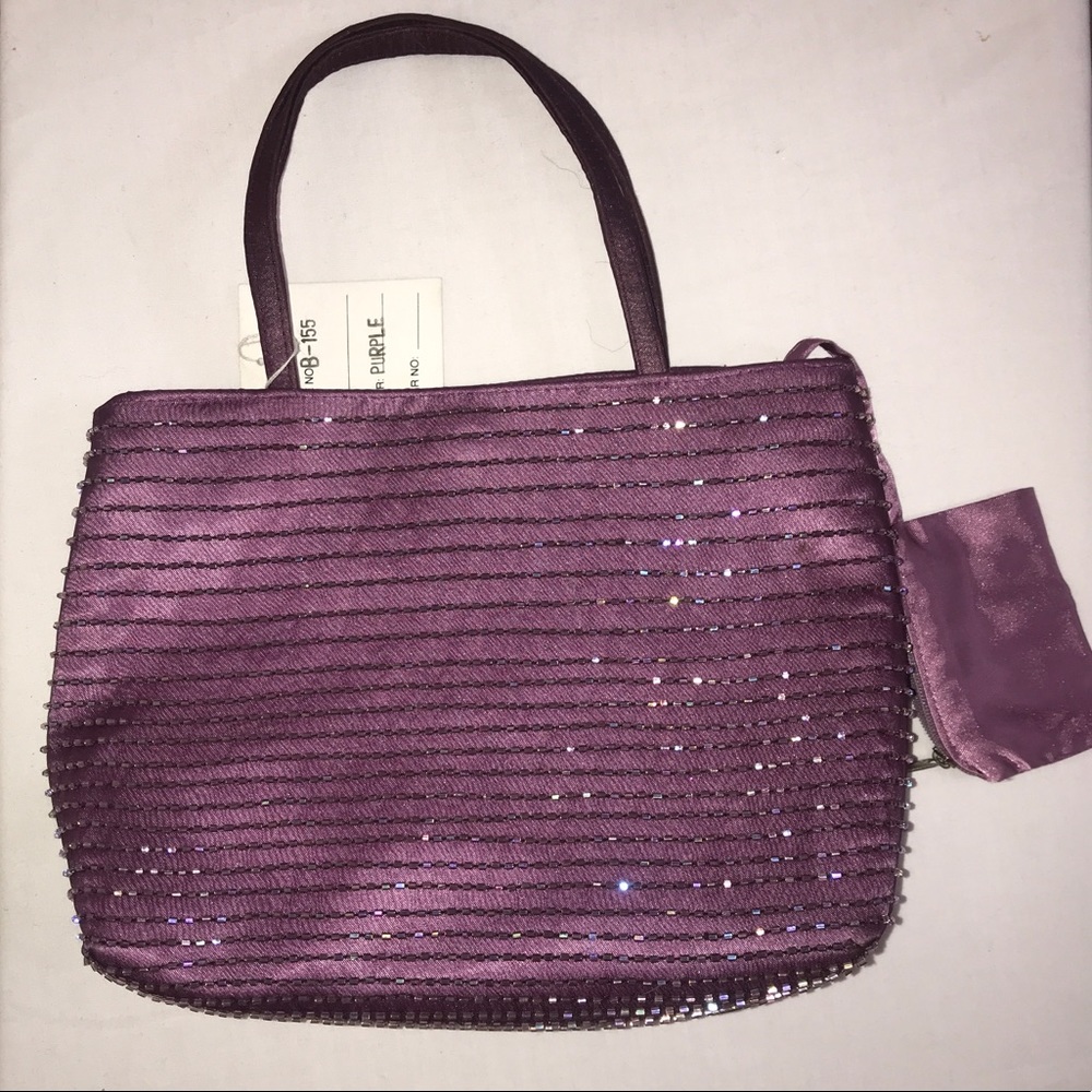 Amethyst Purple Iridescent Shimmery Beaded Handbag
